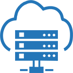Icono de servidores en la nube de los servicios cloud in for you